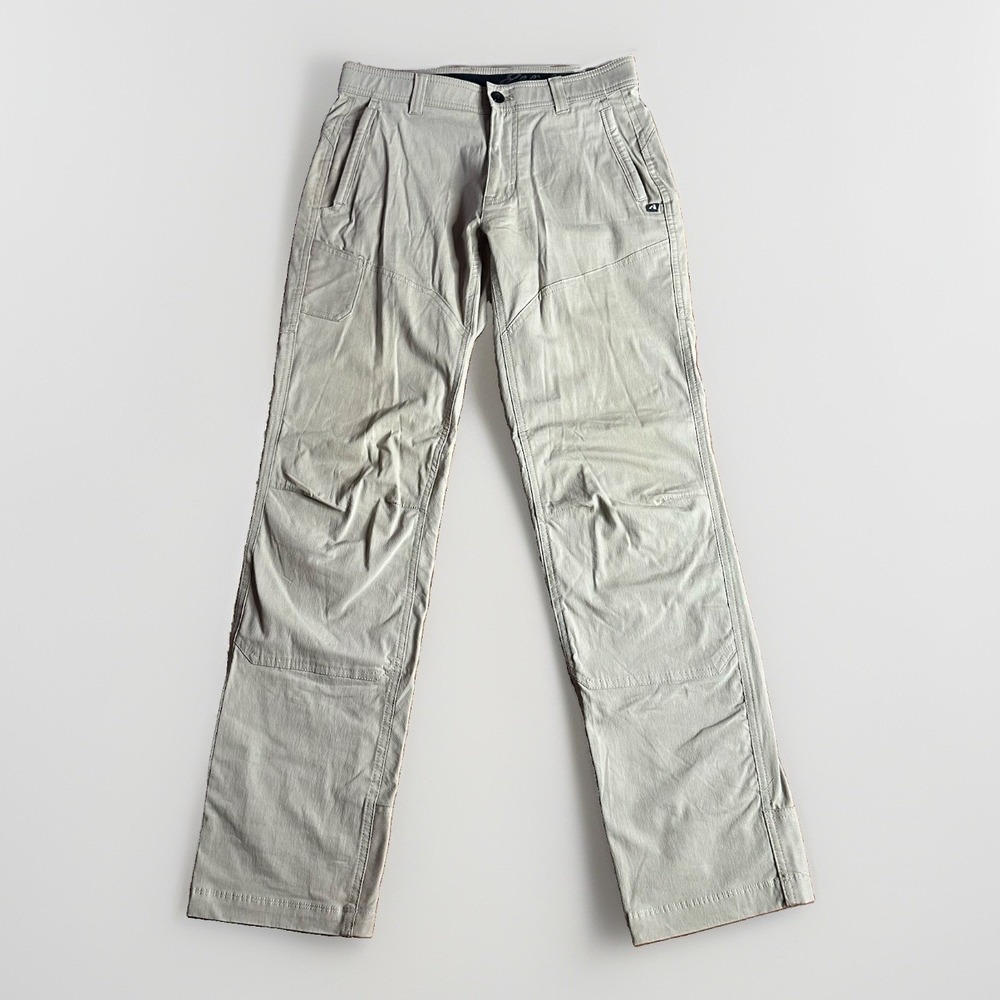 Eddie Bauer First Ascent Pants Mens 30x32 Khaki Guide Pro Double-Knee Hiking